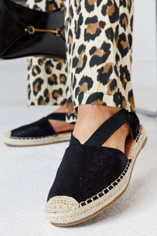 Tharn's Black Open Toe Espadrilles