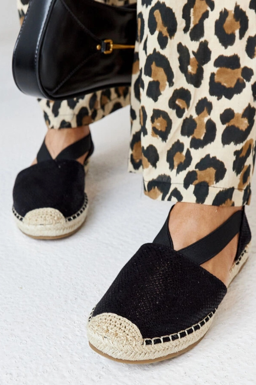 Tharn's Black Open Toe Espadrilles