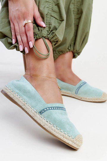 Zaļas espadrilas ar cirkoniem Abia