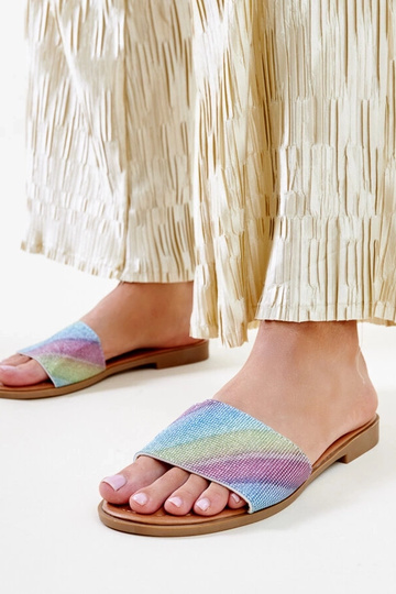 Anilsa daudzkrāsainas spīdīgas flip-flops
