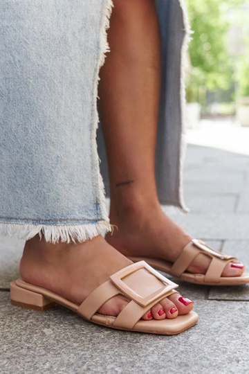 Bēšas flip-flops ar ādas iekšzoli Wilia 2
