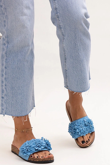 Almida korķa zoles ziedu flip-flops 2