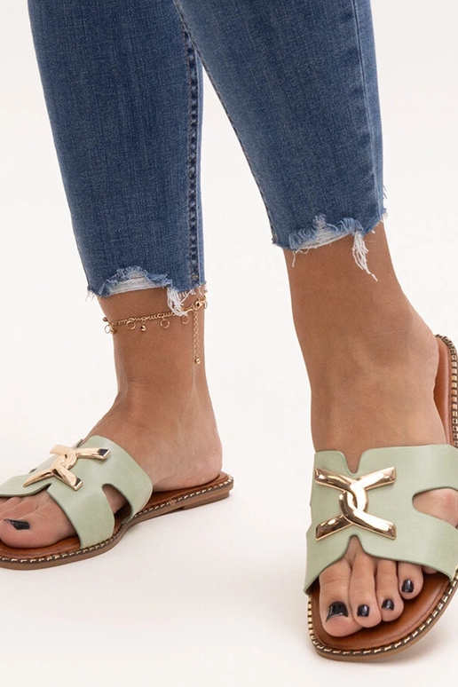 Zaļas flip-flops ar sprādzi Razanna