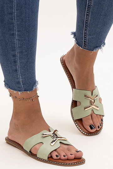 Zaļas flip-flops ar sprādzi Razanna 2