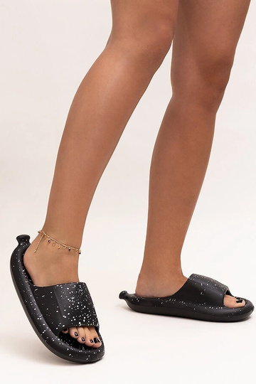 Melnas flip-flops ar platu siksniņu Hekssa 2