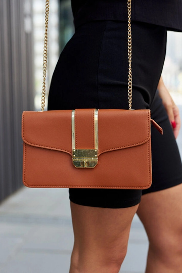 Brūna Elmia ķēdes plecu soma 2