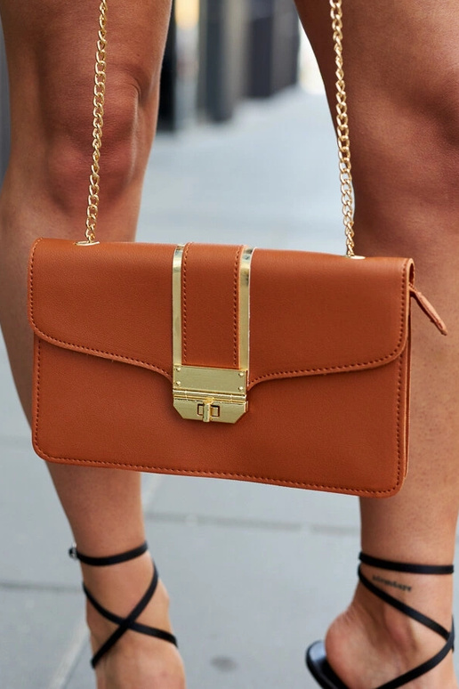 Brūna Elmia ķēdes plecu soma