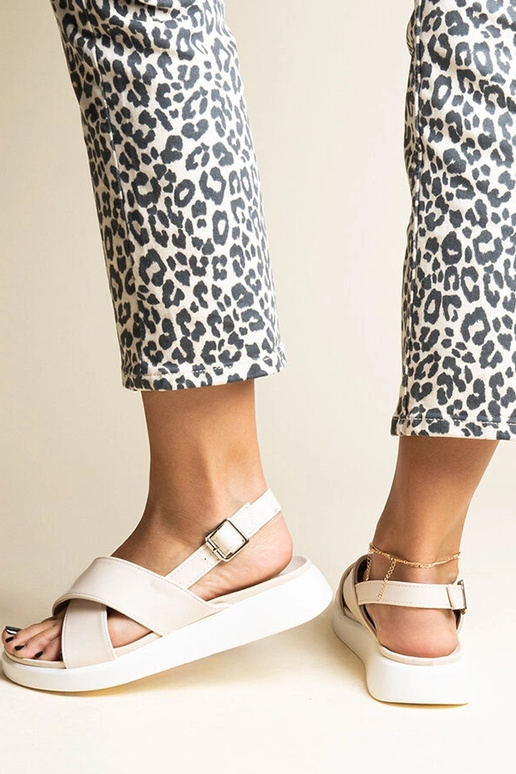 Bēšas Burnet platformas sandales