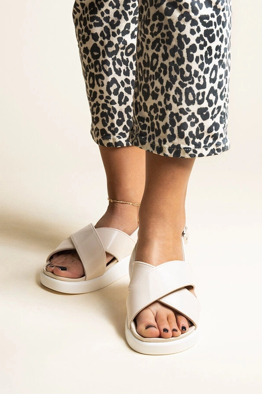 Bēšas Burnet platformas sandales