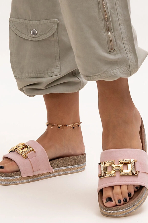 Rozā slaidi ar spīdīgu sprādzi Niamh