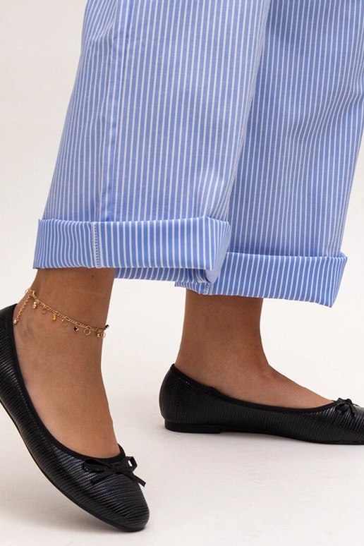 Melnas balerīnas ar banti un ādas...