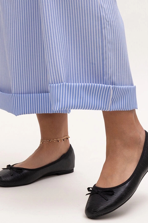 Melnas balerīnas ar banti un ādas...