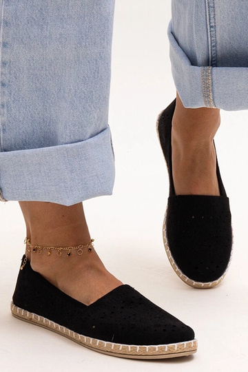 Melni caurumi espadrilles Augusta 2