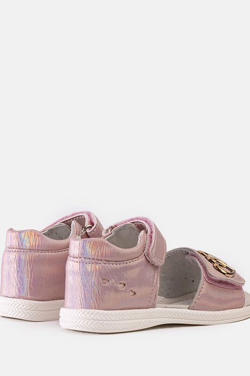 Rozā bērnu sandales ar ādas zolīti Minka