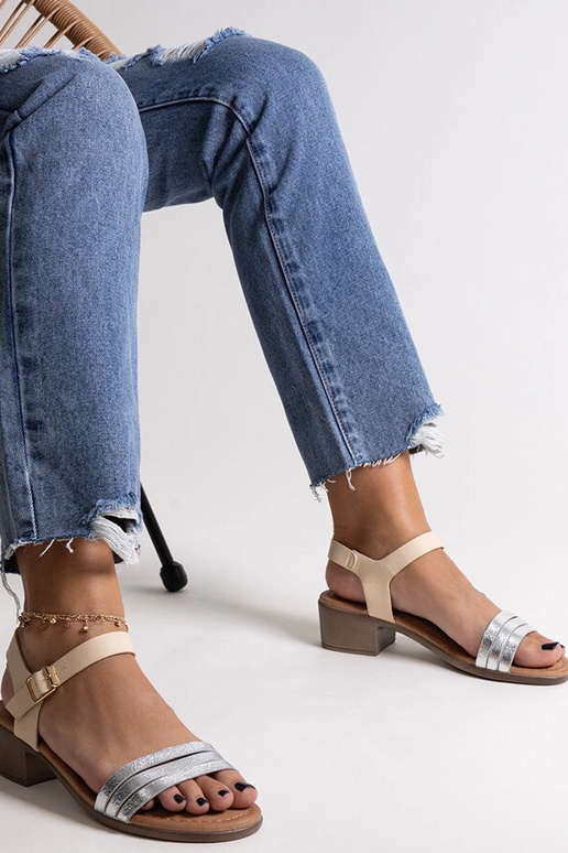 Sudraba zempapēžu sandales Salsabi