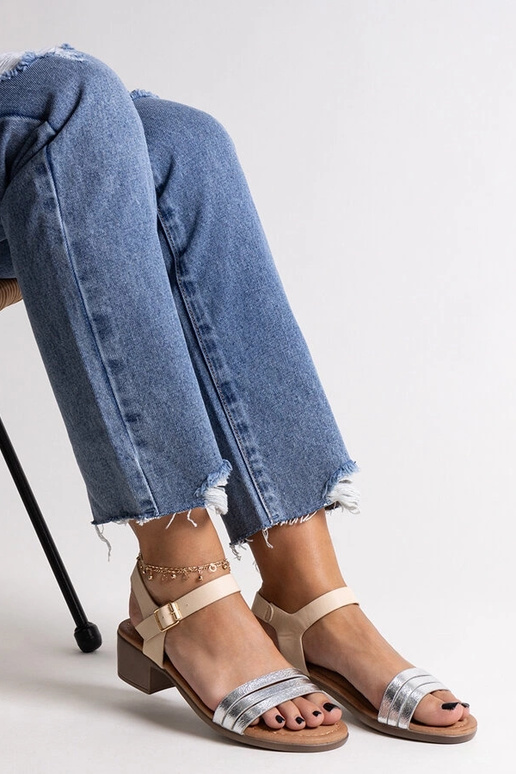 Sudraba zempapēžu sandales Salsabi