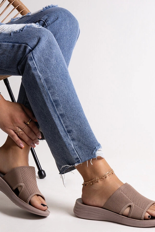 Linas Braunas platformas flip-Flops