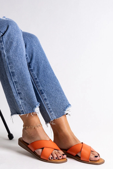 Oranžas eko ādas flip-flops... 2