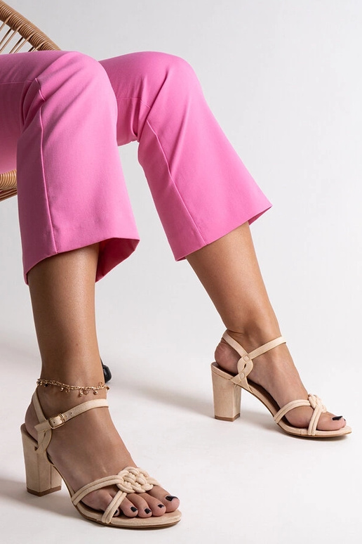 Bēšas Shama augstpapēžu sandales