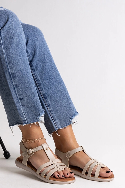 Baltas eko ādas sandales Grimalda