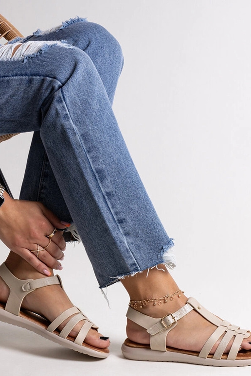 Baltas eko ādas sandales Grimalda