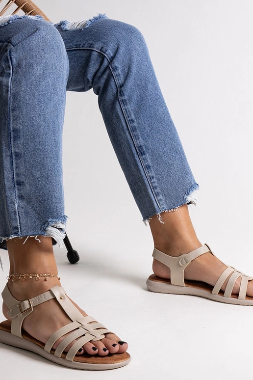 Baltas eko ādas sandales Grimalda