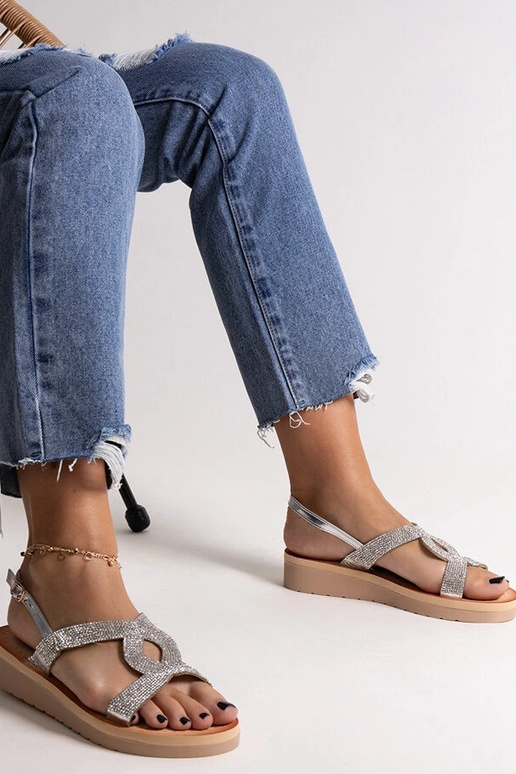 Sudraba platformas sandales ar...