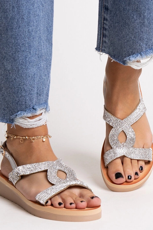 Sudraba platformas sandales ar...