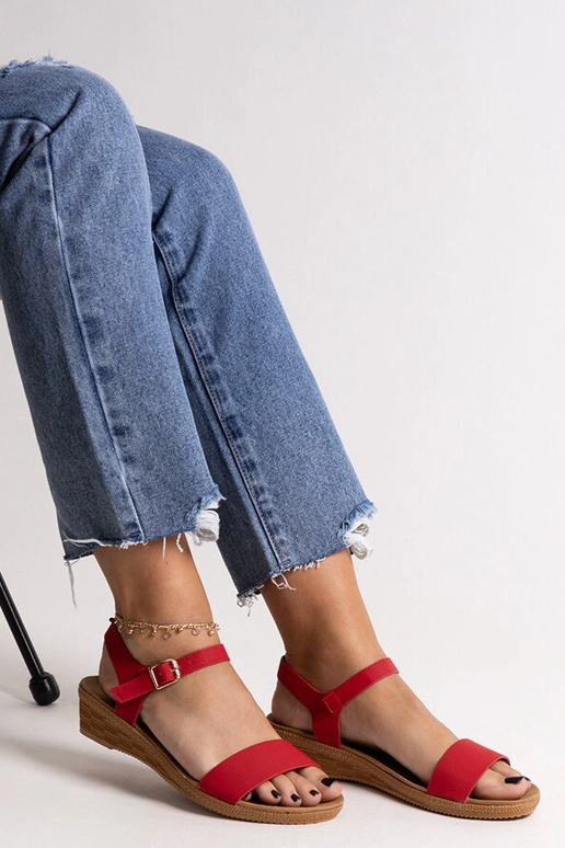 Sarkanas sandales no eko ādas no Makdak