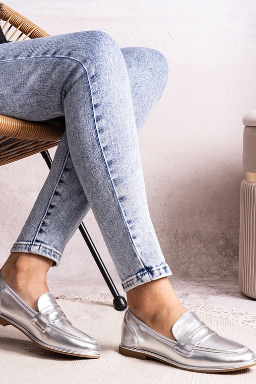 Sudraba metāla mokasīni Palinka