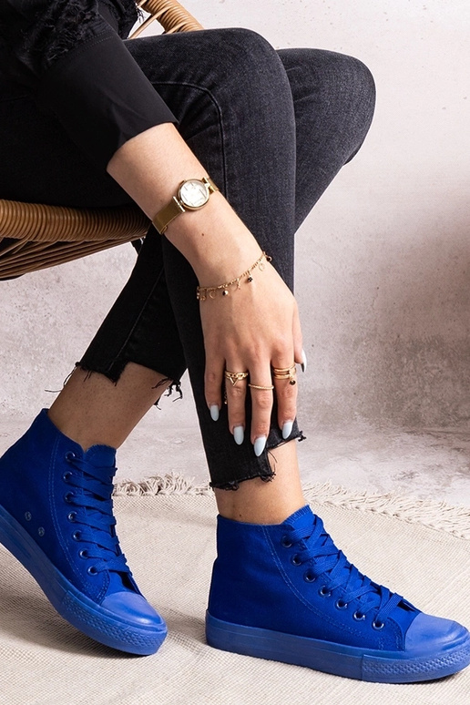 Zilas Rafife augstas augšdaļas kedas