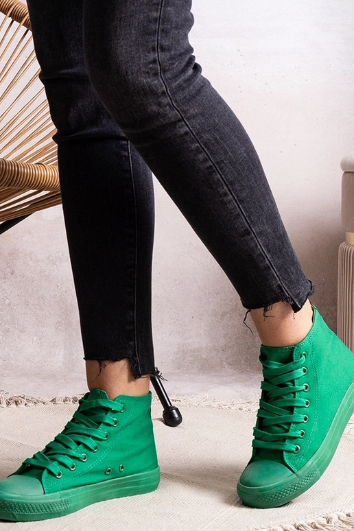 Zaļas Rafife augstas augšdaļas kedas