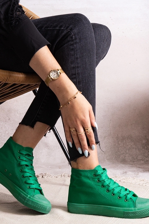 Zaļas Rafife augstas augšdaļas kedas