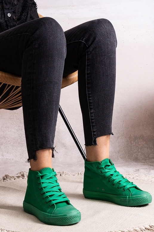 Zaļas Rafife augstas augšdaļas kedas