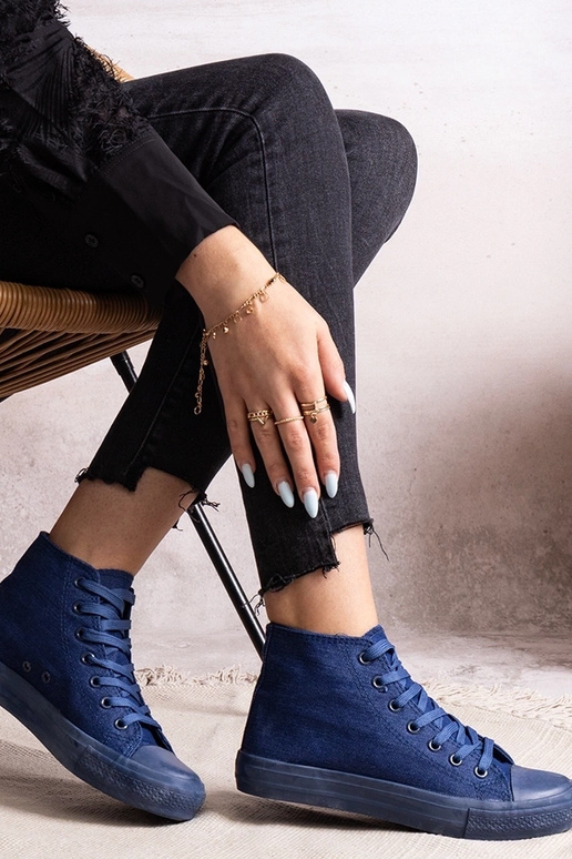 Rafife džinsa kedas ar augstu augšdaļu