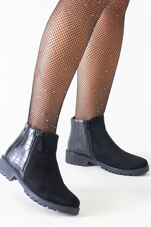 Melnās potītes ar krokodila rakstu,...