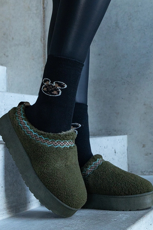 Zaļi zemas platformas sniega zābaki...