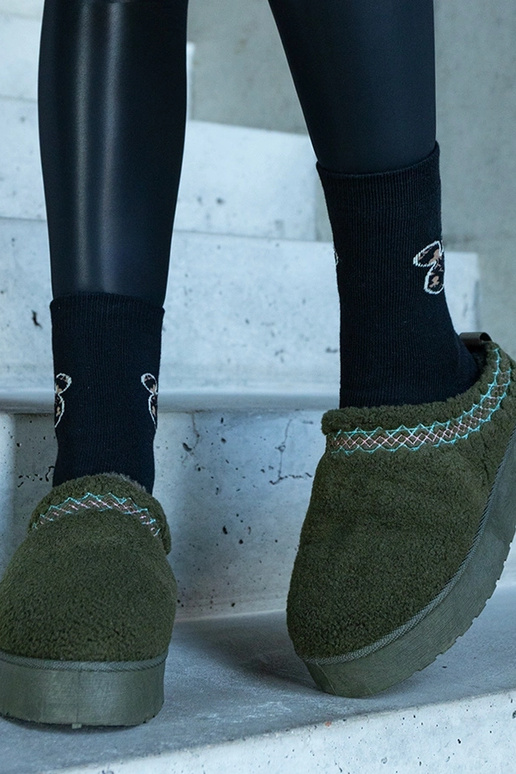 Zaļi zemas platformas sniega zābaki...