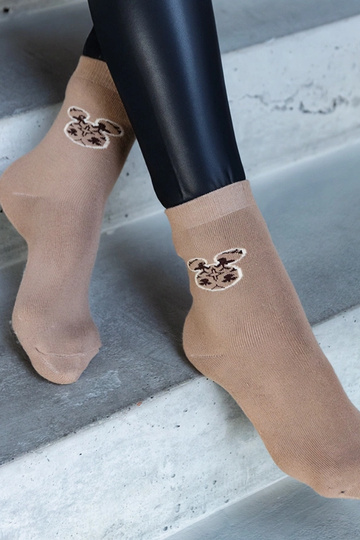 Bēšas siltas zeķes Sella 2