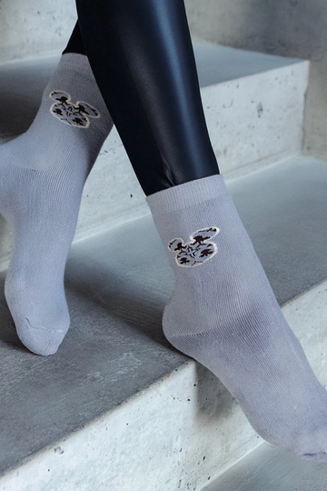 Sella pelēkas siltas zeķes 2