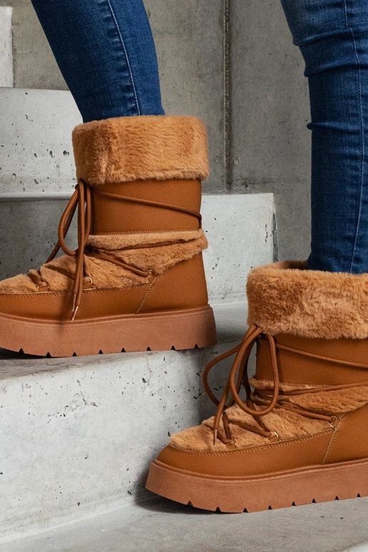 Brūni izolēti šņorējami sniega...