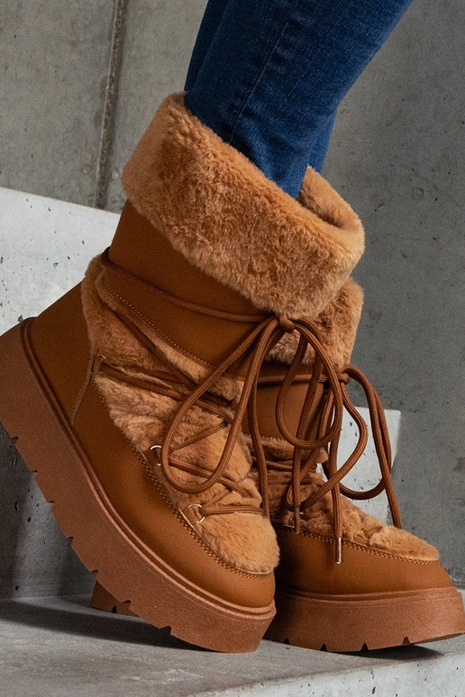 Brūni izolēti šņorējami sniega...