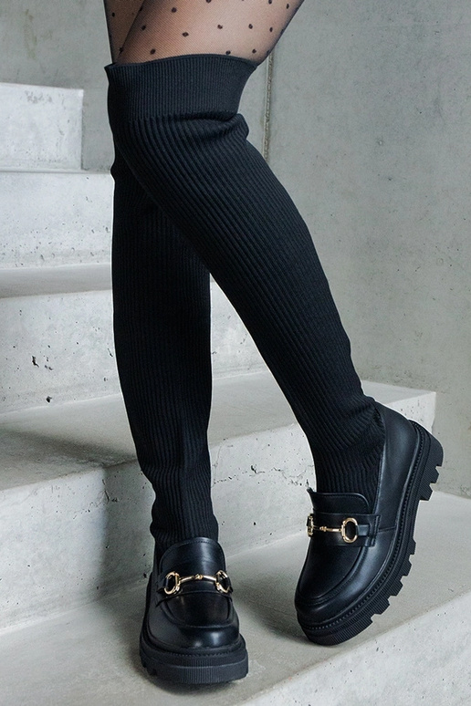 Melni zābaki ar elastīgu augšdaļu uz...