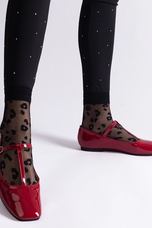 Sarkani lakādas baleta bikses ar...