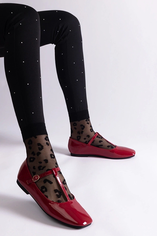 Sarkani lakādas baleta bikses ar...