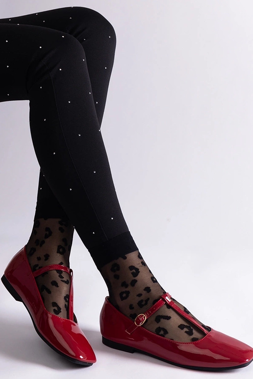 Sarkani lakādas baleta bikses ar...