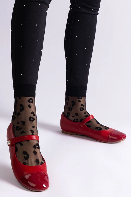 Sarkanas lakādas balerīnas ar velcro... Sarkanas lakādas balerīnas ar velcro...