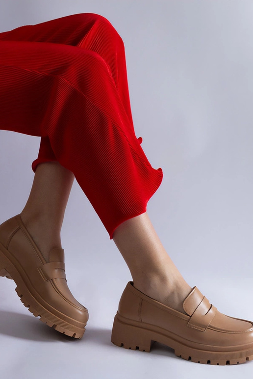 Tumši bēši mokasīni no eko-ādas Fiorenza