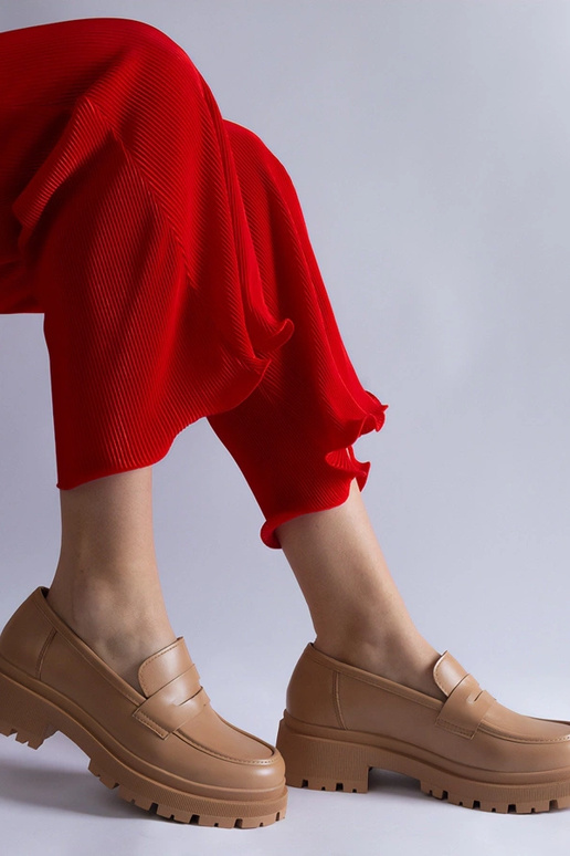 Tumši bēši mokasīni no eko-ādas Fiorenza