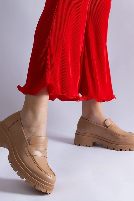 Tumši bēši mokasīni no eko-ādas Fiorenza